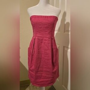 Theory Women's Strapless Pink Dress with Pockets. Size‎ 4